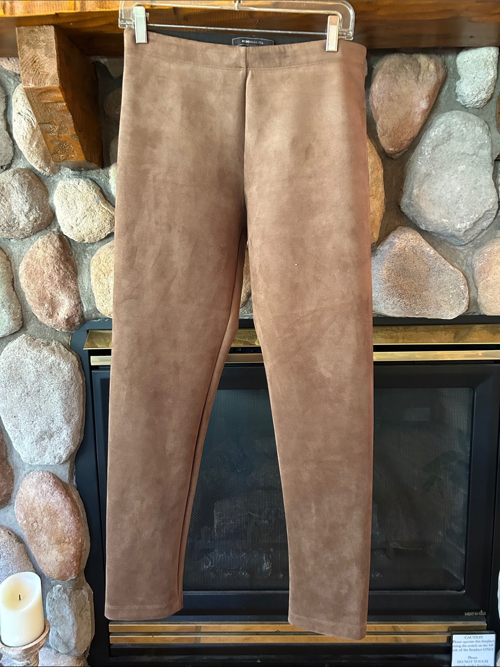 BCBG Max Azria Women’s Mason Suede Stretch Ankle Legging Pants, Size L